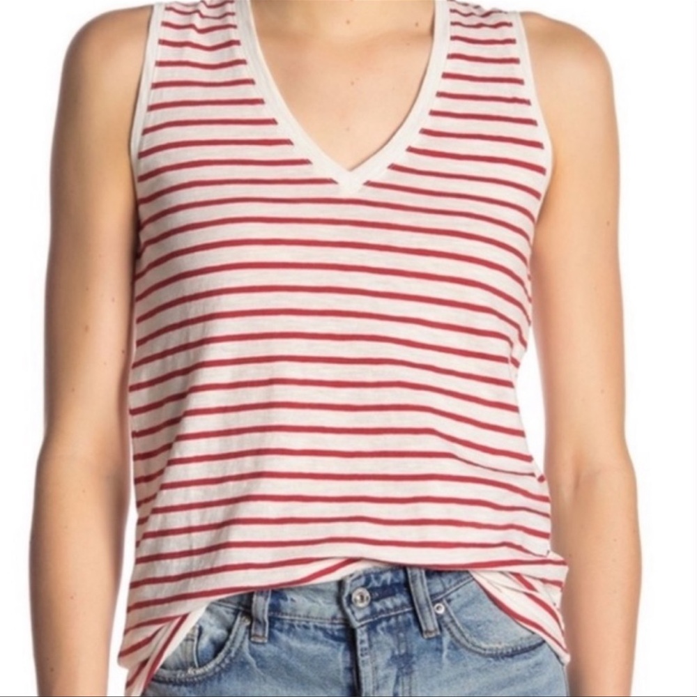 Madewell Striped V-Neck Tank Top